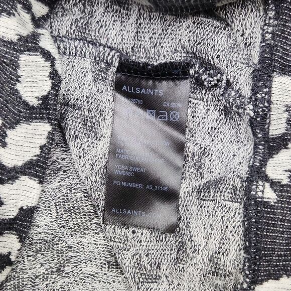All Saints -556 Yosa Sweatshirt in leopard print‎ Black and grey size 8 Medium - Picture 4 of 6